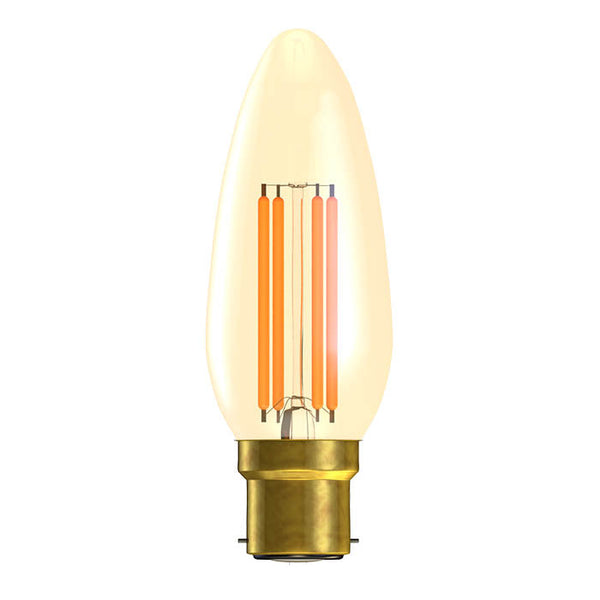 4W LED Vintage Candle - Amber BC 2000K