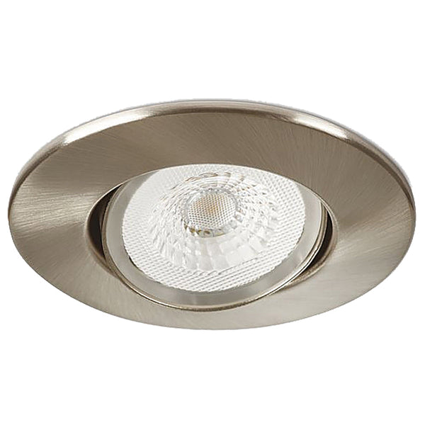 H4 Lite 4.4W Adjustable LED Downlight with Bezel & Easy-Fit Connector - Brushed Steel CW