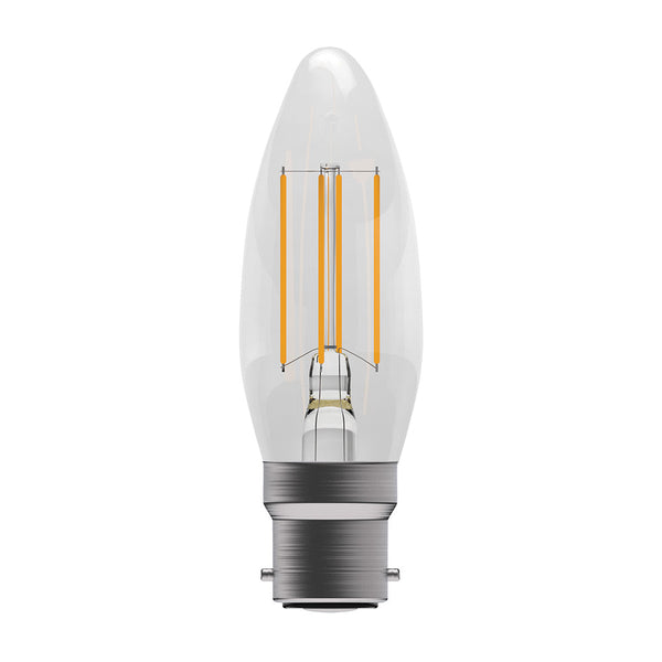 4W LED Filament Clear Candle Dimmable - BC, 2700K