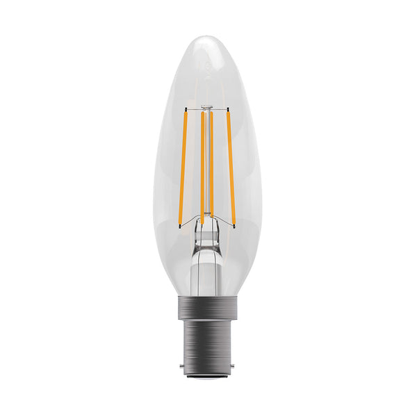 4W LED Filament Clear Candle - SBC, 2700K